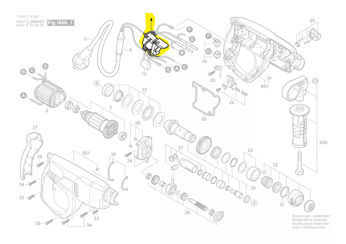 Interrupteur réf. 2 610 395 068 SKIL